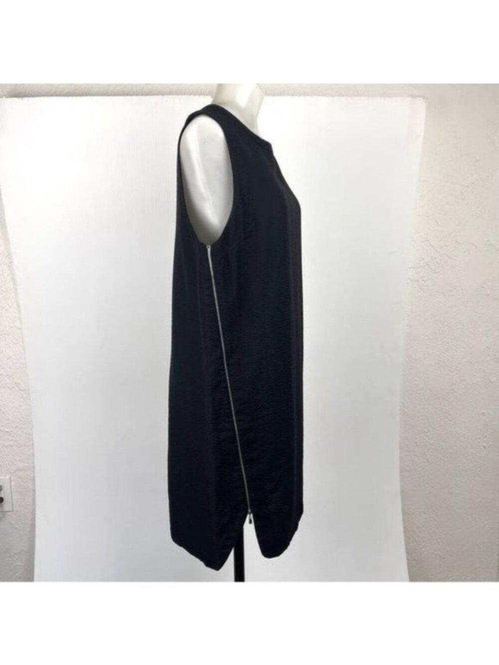Robert Rodriguez shift mini dress/tunic Black Sleeveless Silver Side Zippers 6 - Picture 4 of 11